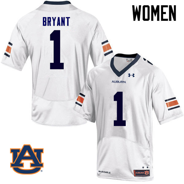 Women Auburn Tigers #1 Big Cat Bryant College Football Jerseys Sale-White
